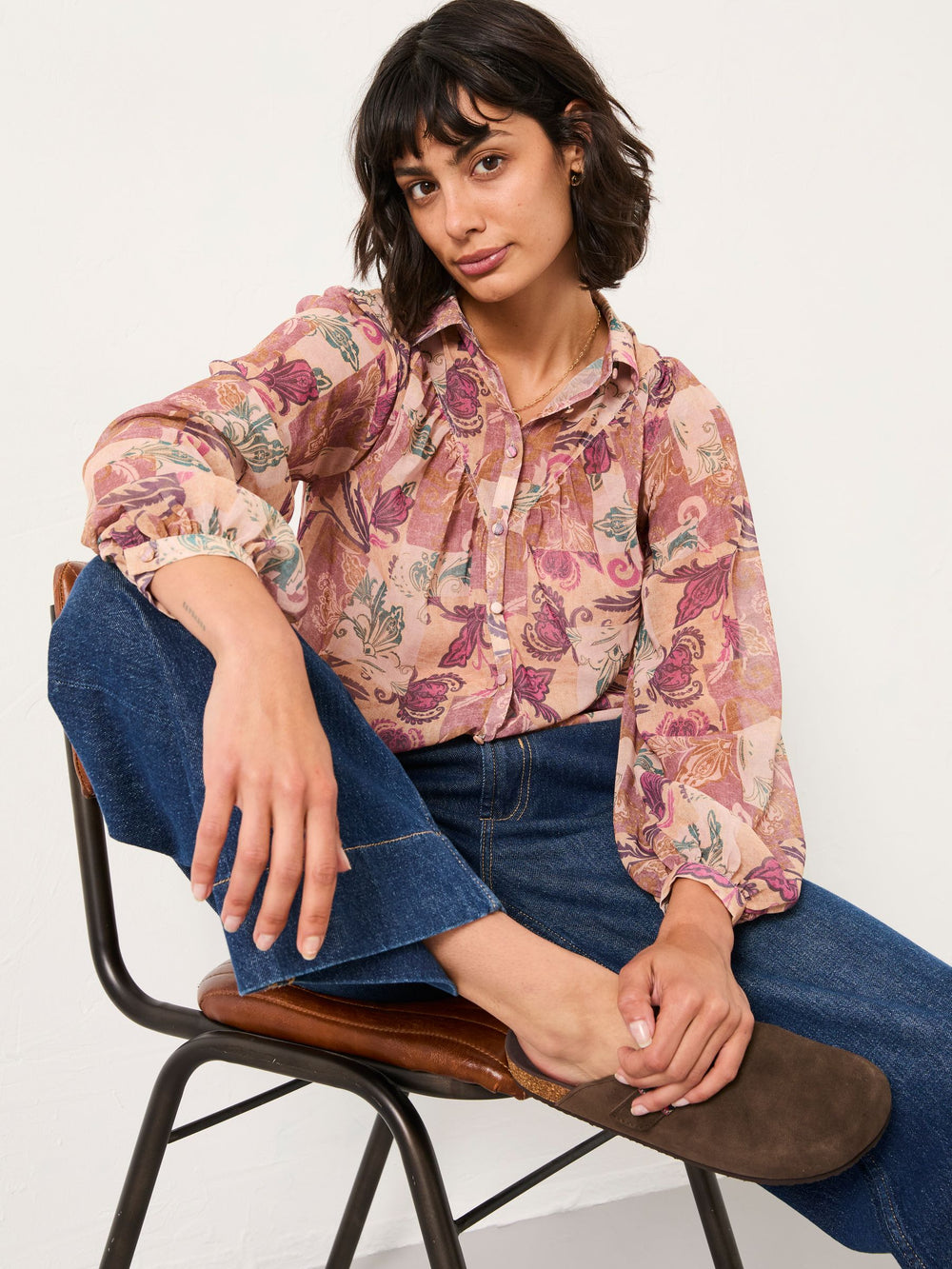 Pamala Rose Pink Patched Chintz Blouse
