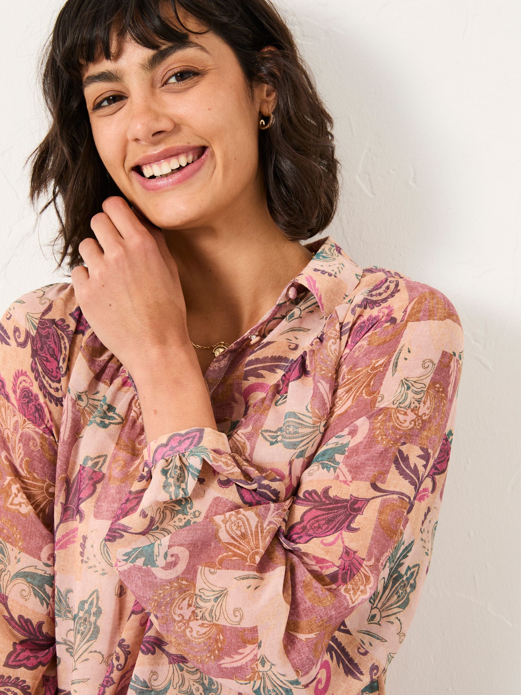 Pamala Rose Pink Patched Chintz Blouse