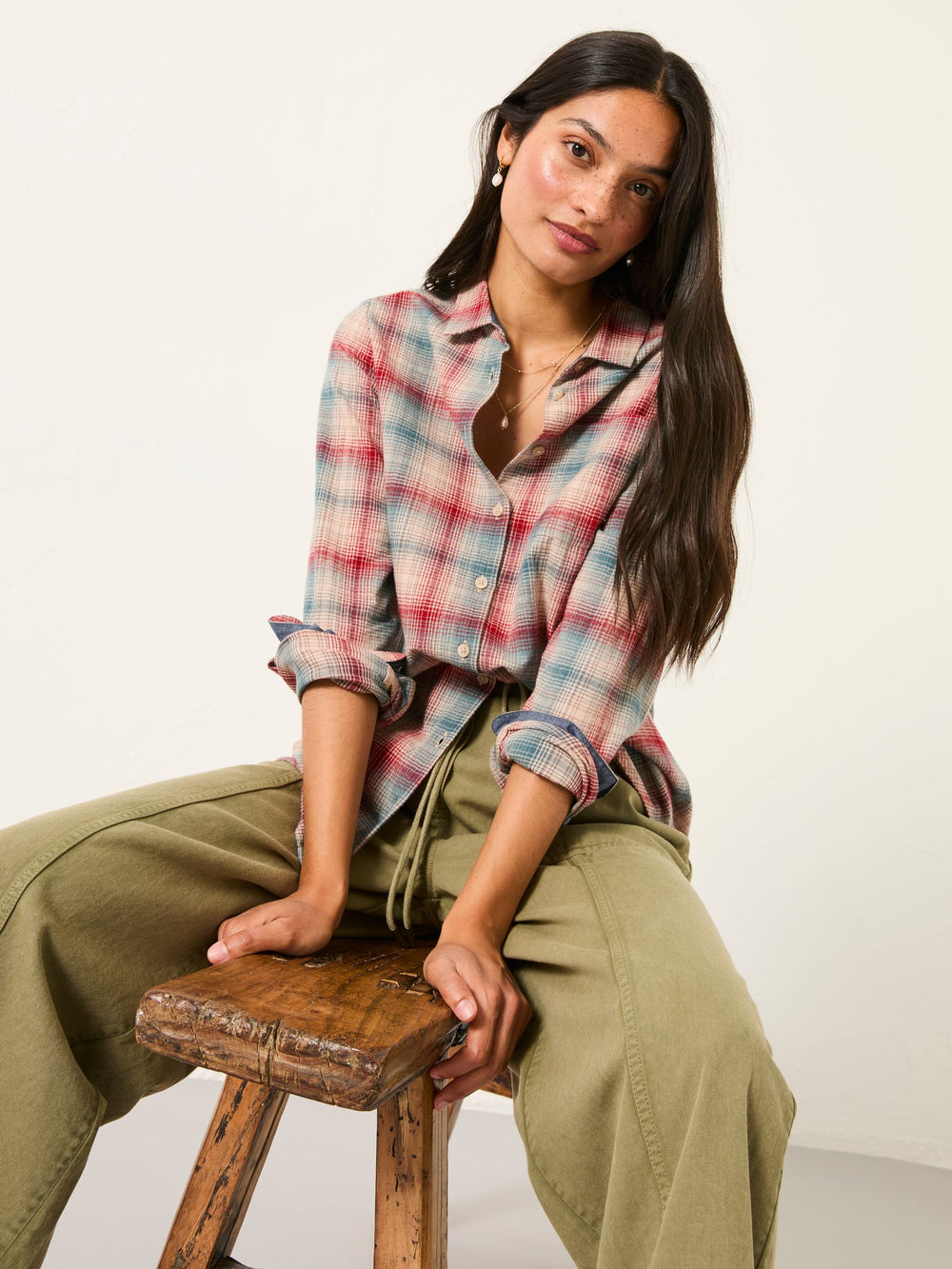Olivia Red Check Shirt