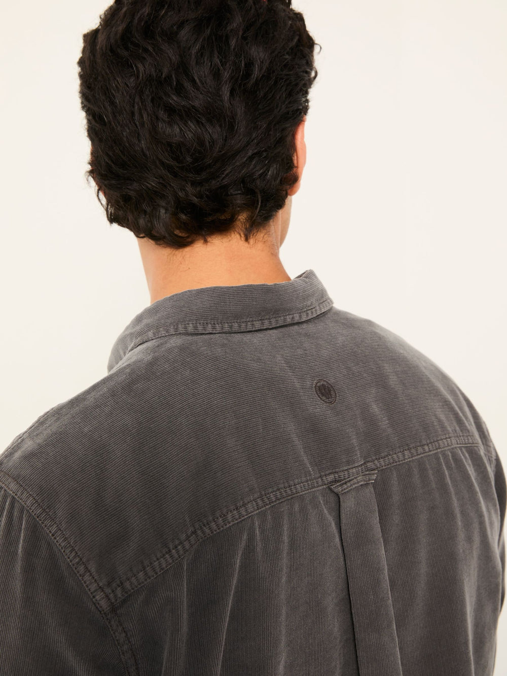 Dark Grey Long Sleeve Cord Shirt