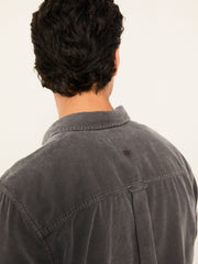 Dark Grey Long Sleeve Cord Shirt