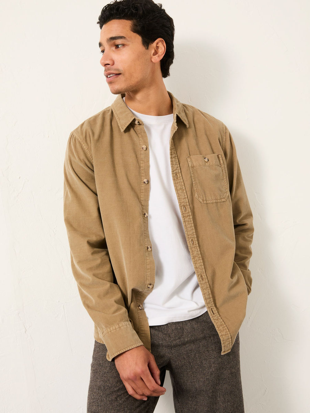 Dark Natural Long Sleeve Cord Shirt