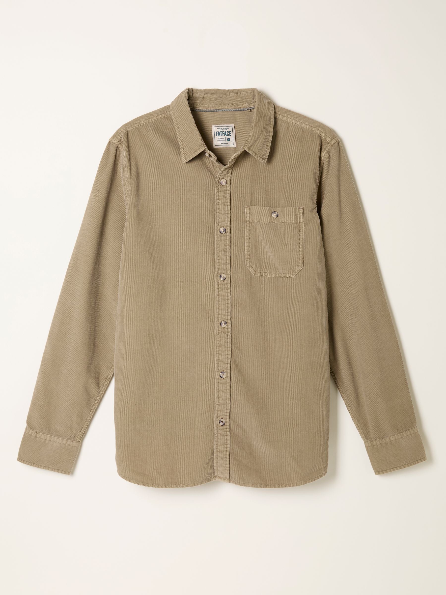 Dark Natural Long Sleeve Cord Shirt