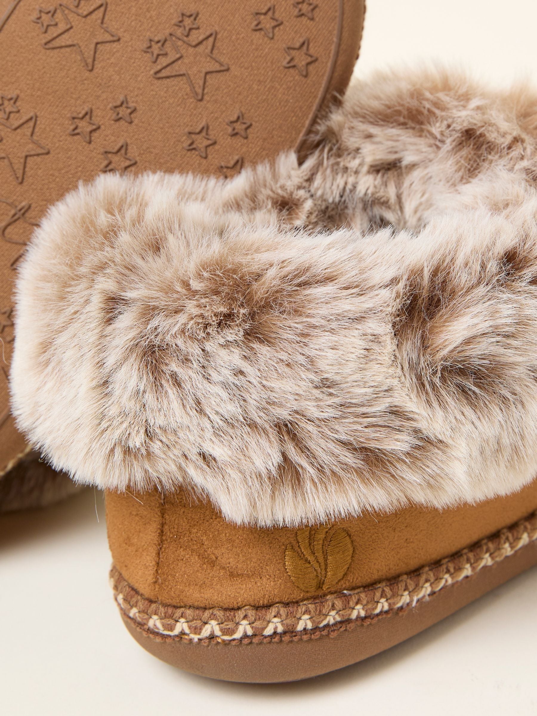 Maia Tan Brown Boot Slipper