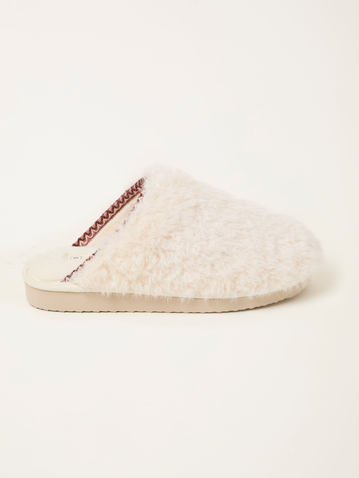 Chessie Ivory Borg Embroidered Mule