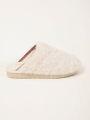 Chessie Ivory Borg Embroidered Mule
