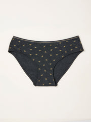 Charcoal Grey Sparkle Bee Classic Knickers