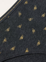 Charcoal Grey Sparkle Bee Classic Knickers