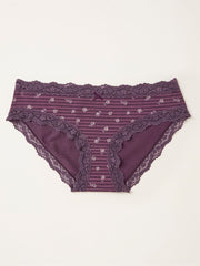Purple Floral Stripe Classic Knickers