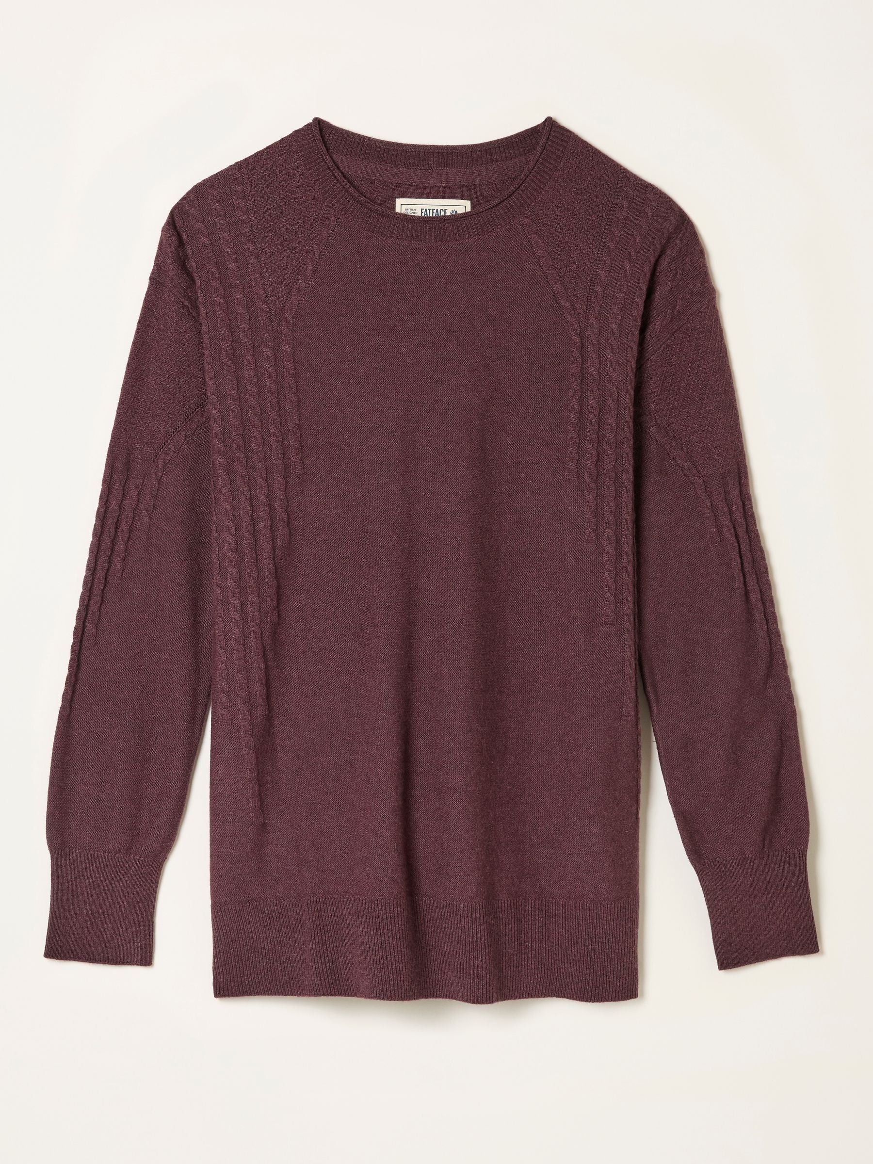 Delphine Dusky Purple Fine Gauge V Neck Jumper