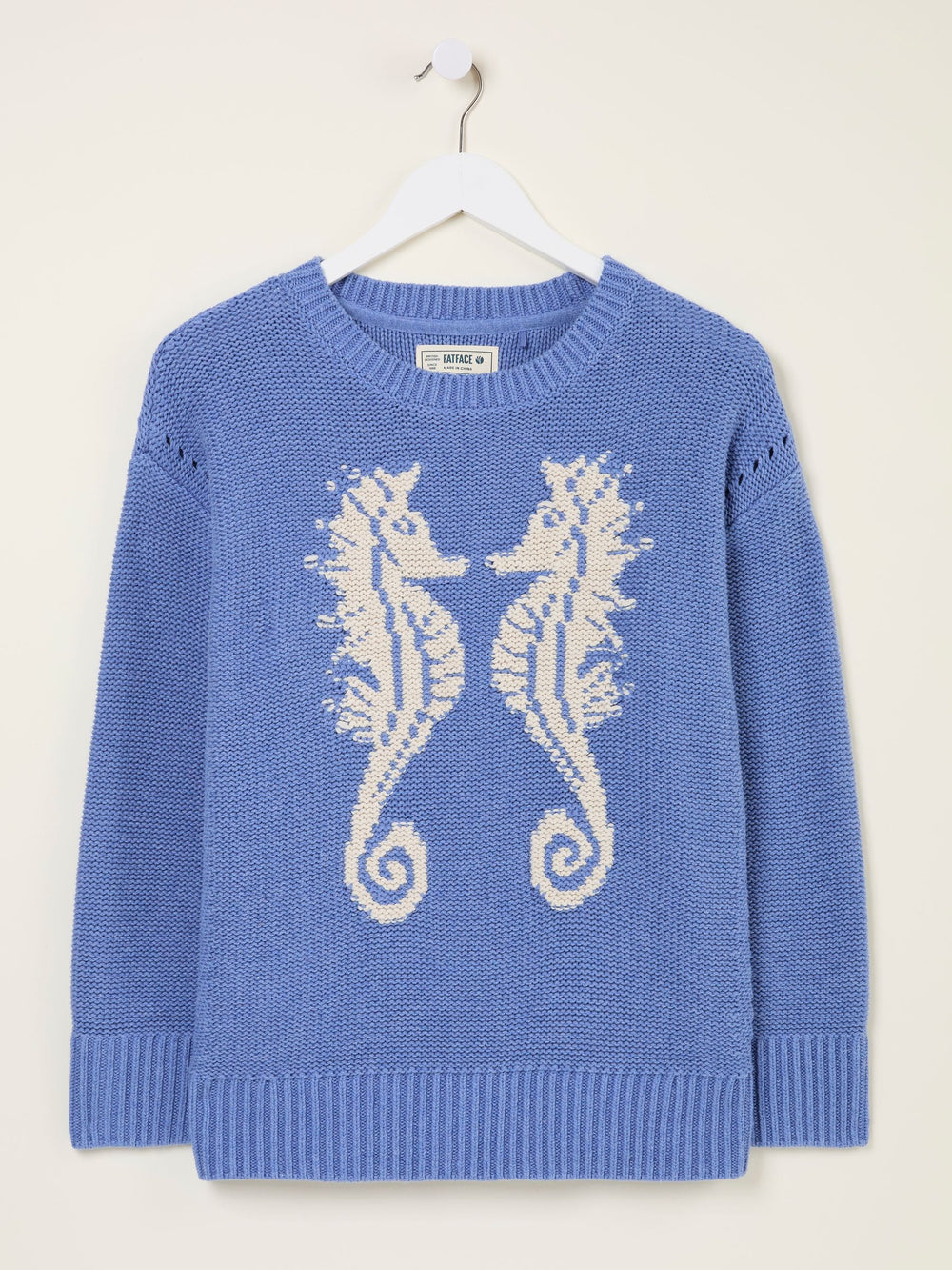 Blue MCS Seahorse Knitted Jumper