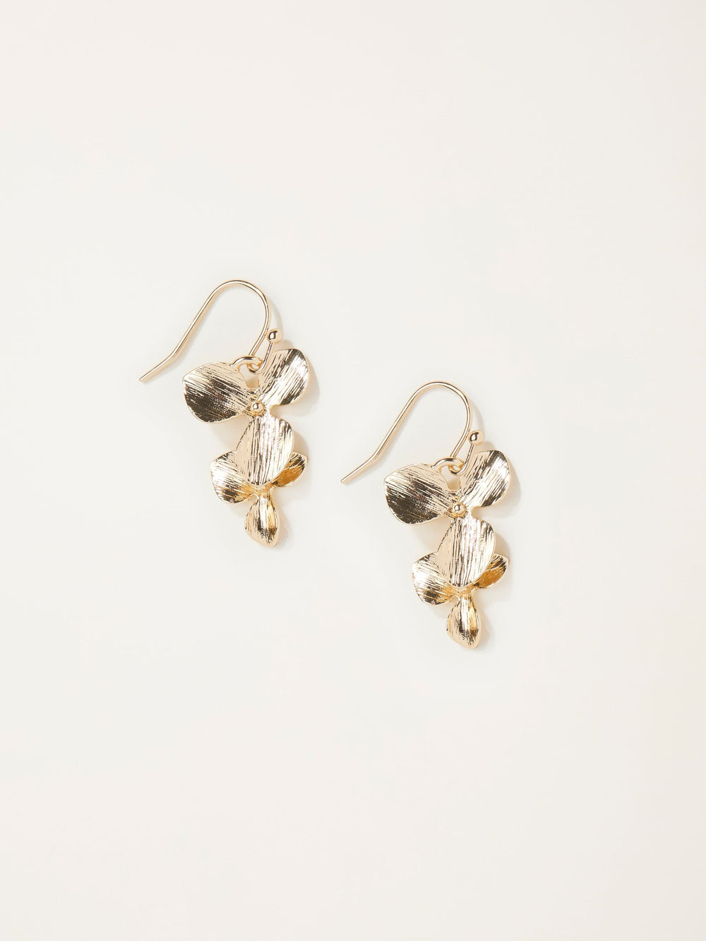 Gold Tone Flower Drop Earrings