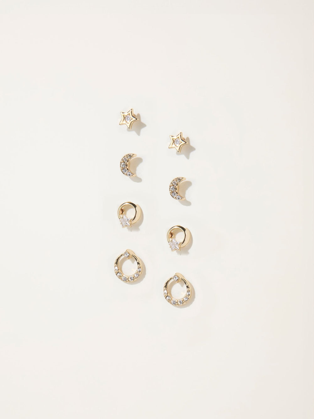 Gold Tone Multi Pack Gem Earrings