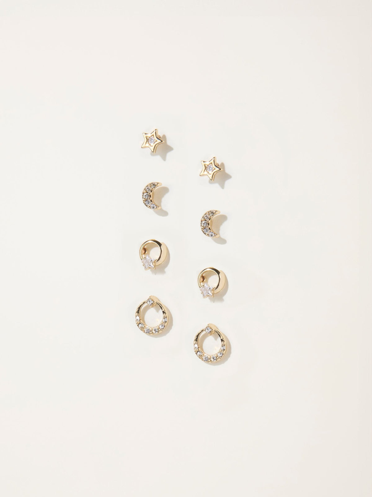 Gold Tone Multi Pack Gem Earrings