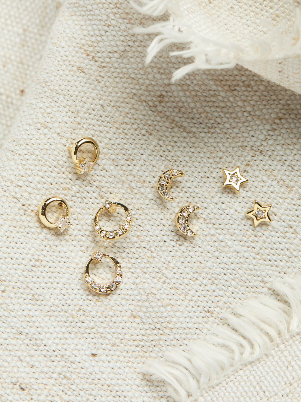 Gold Tone Multi Pack Gem Earrings