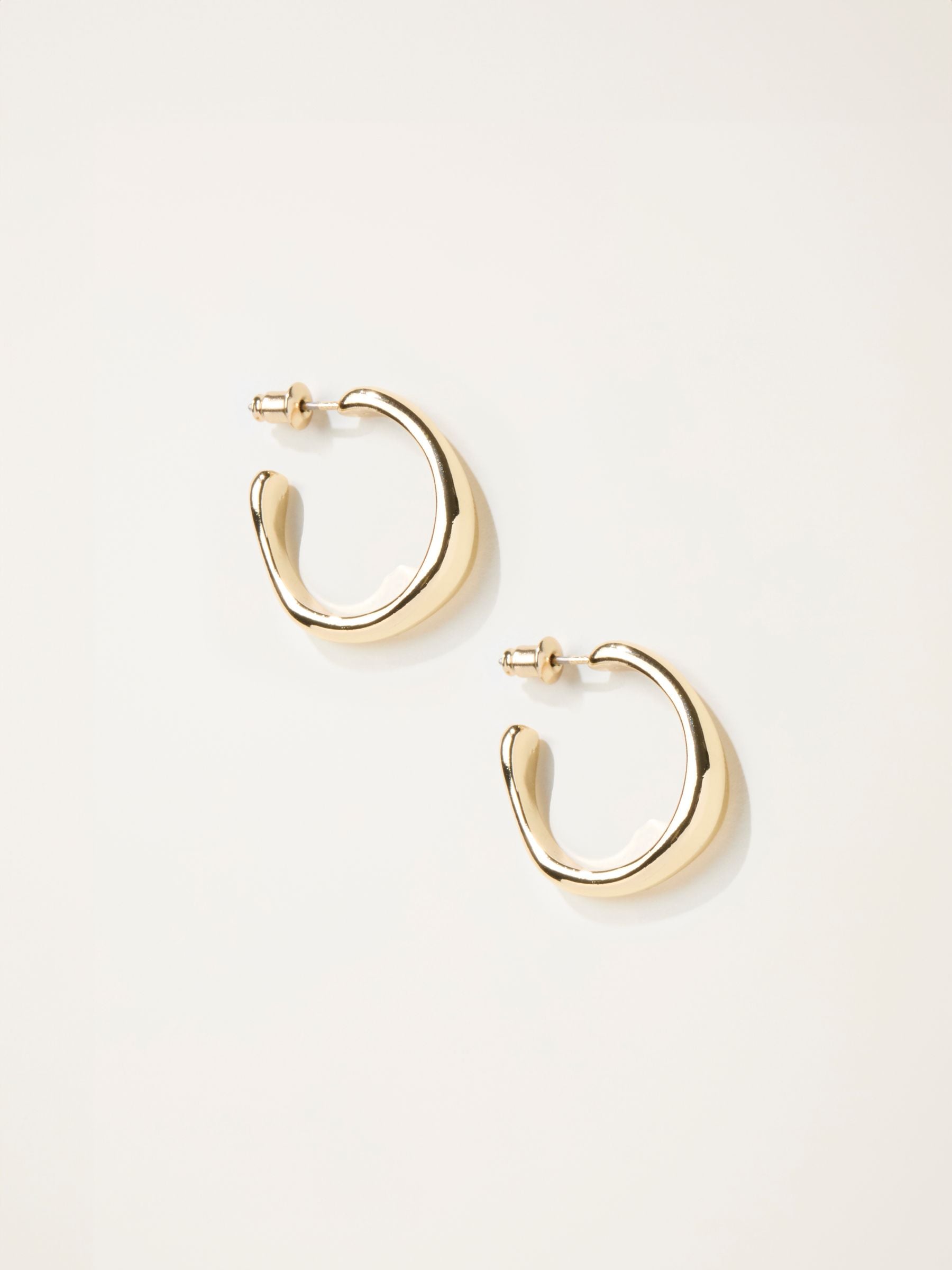 Gold Tone Chunky Hoop Earrings