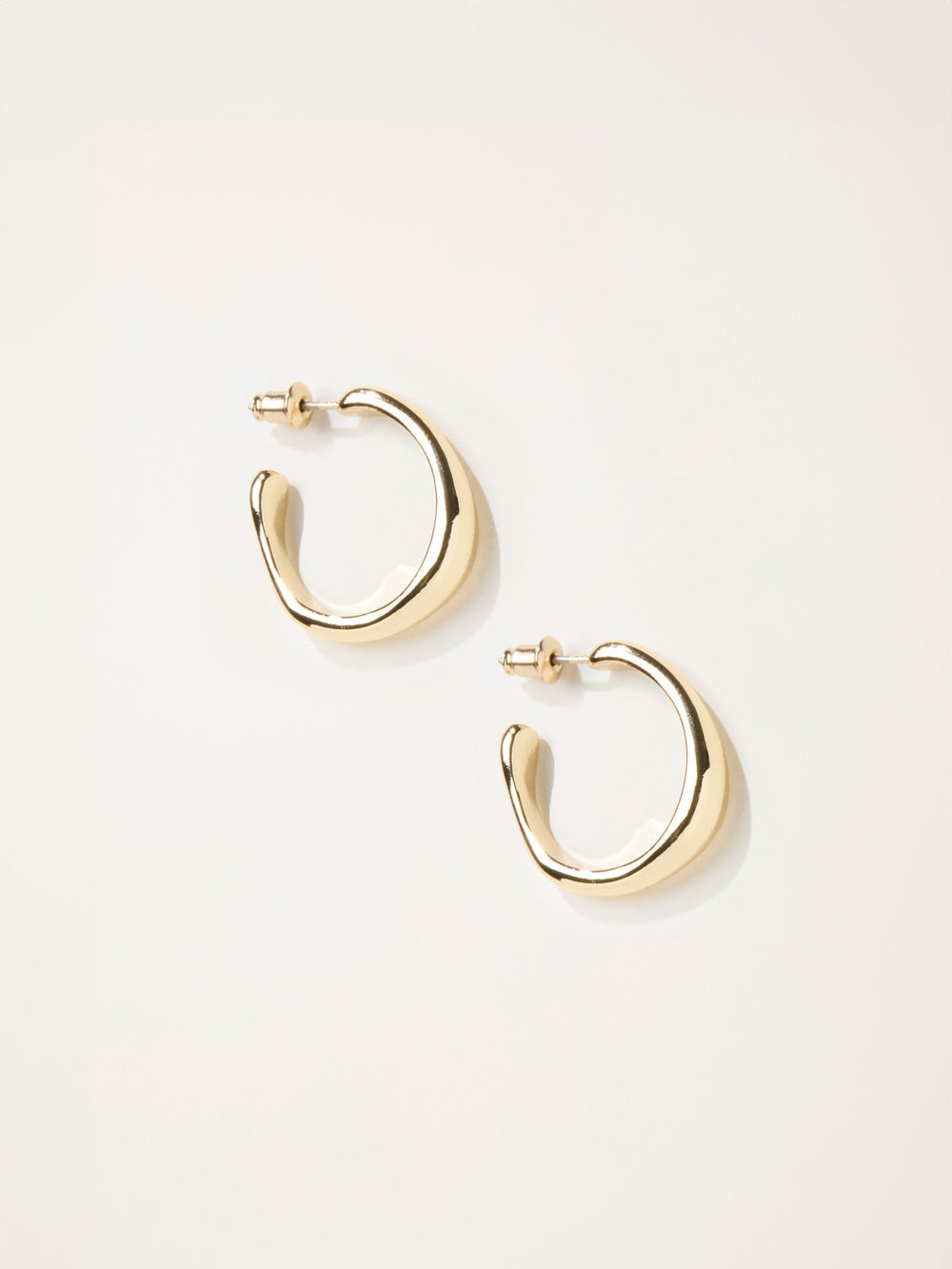 Gold Tone Chunky Hoop Earrings