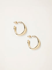 Gold Tone Chunky Hoop Earrings
