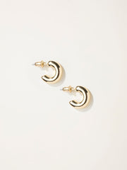 Gold Tone Chunky Huggie Earrings