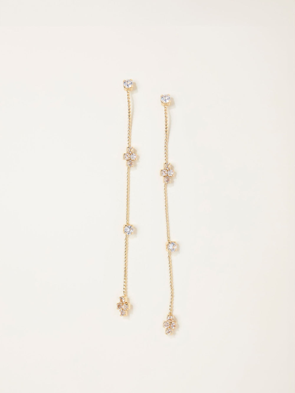 Gold Tone Gem Drop Earrings