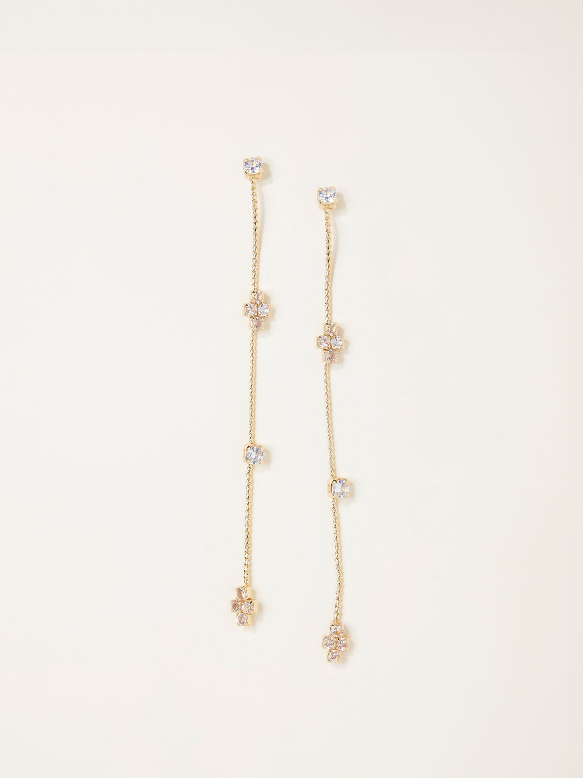 Gold Tone Gem Drop Earrings