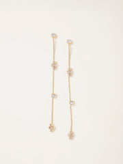 Gold Tone Gem Drop Earrings