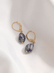 Blue Stone Drop Earrings