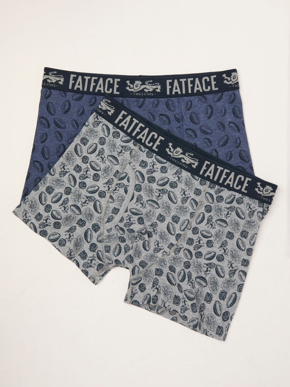 Grey & Navy Blue Lion's Tour Boxers 2 Pack