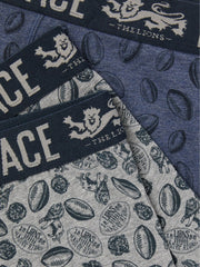 Grey & Navy Blue Lion's Tour Boxers 2 Pack