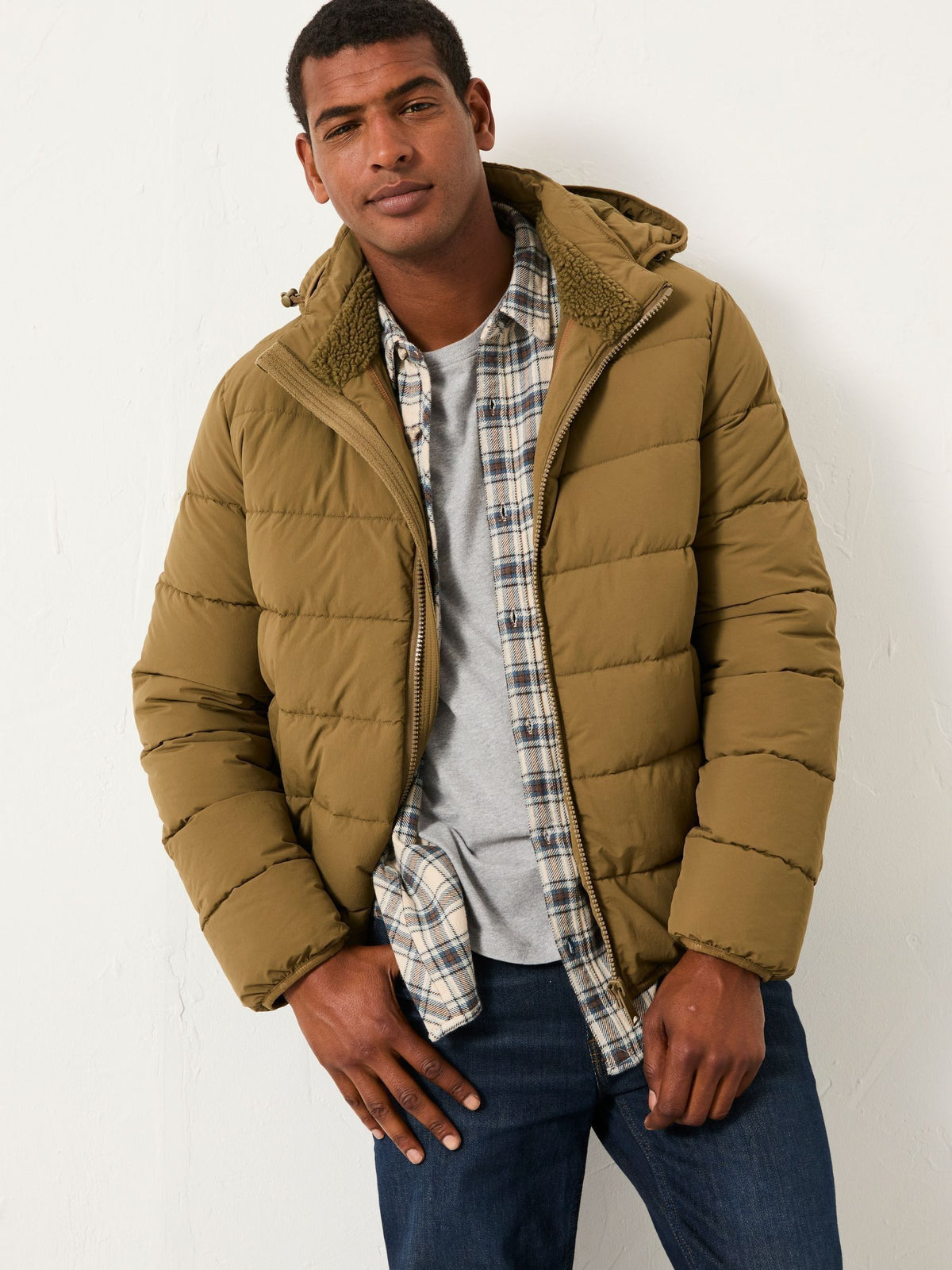 Winkworth Olive Green Hooded Puffer Jacket