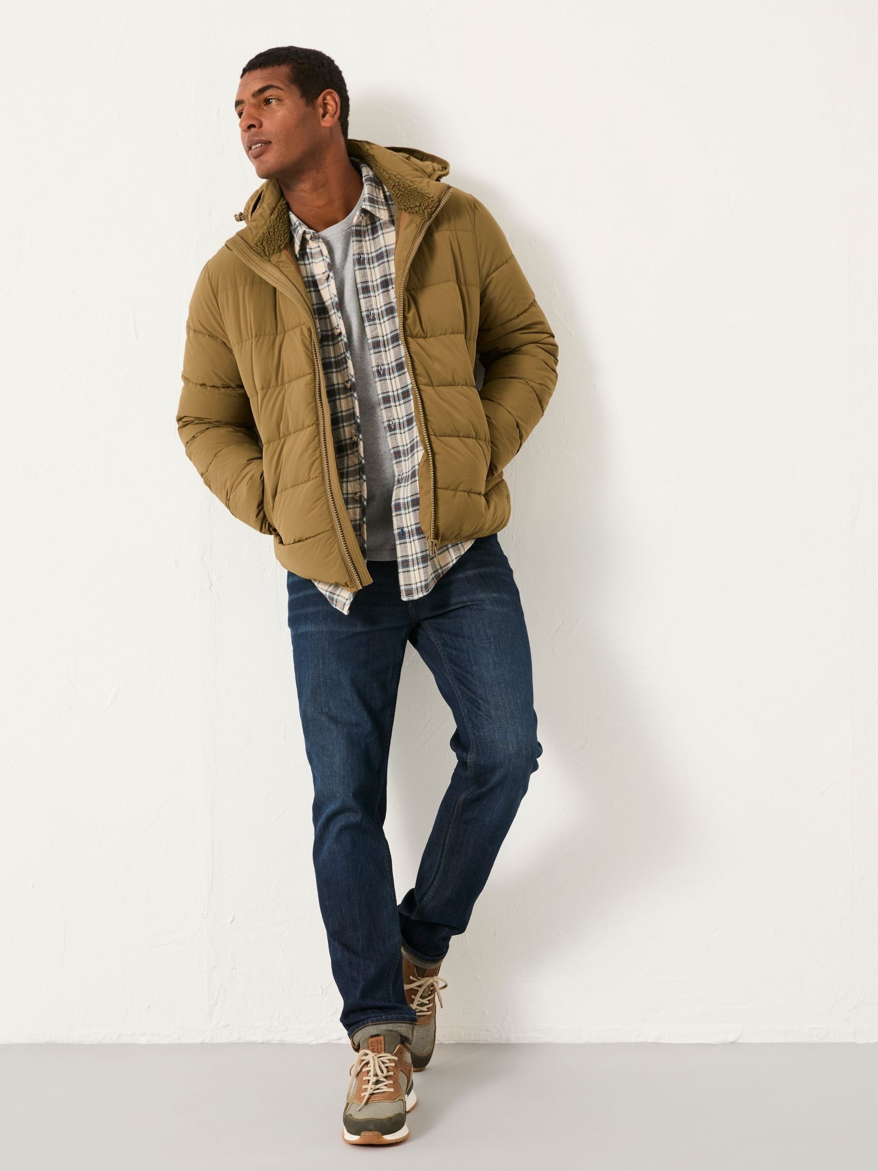 Winkworth Olive Green Hooded Puffer Jacket
