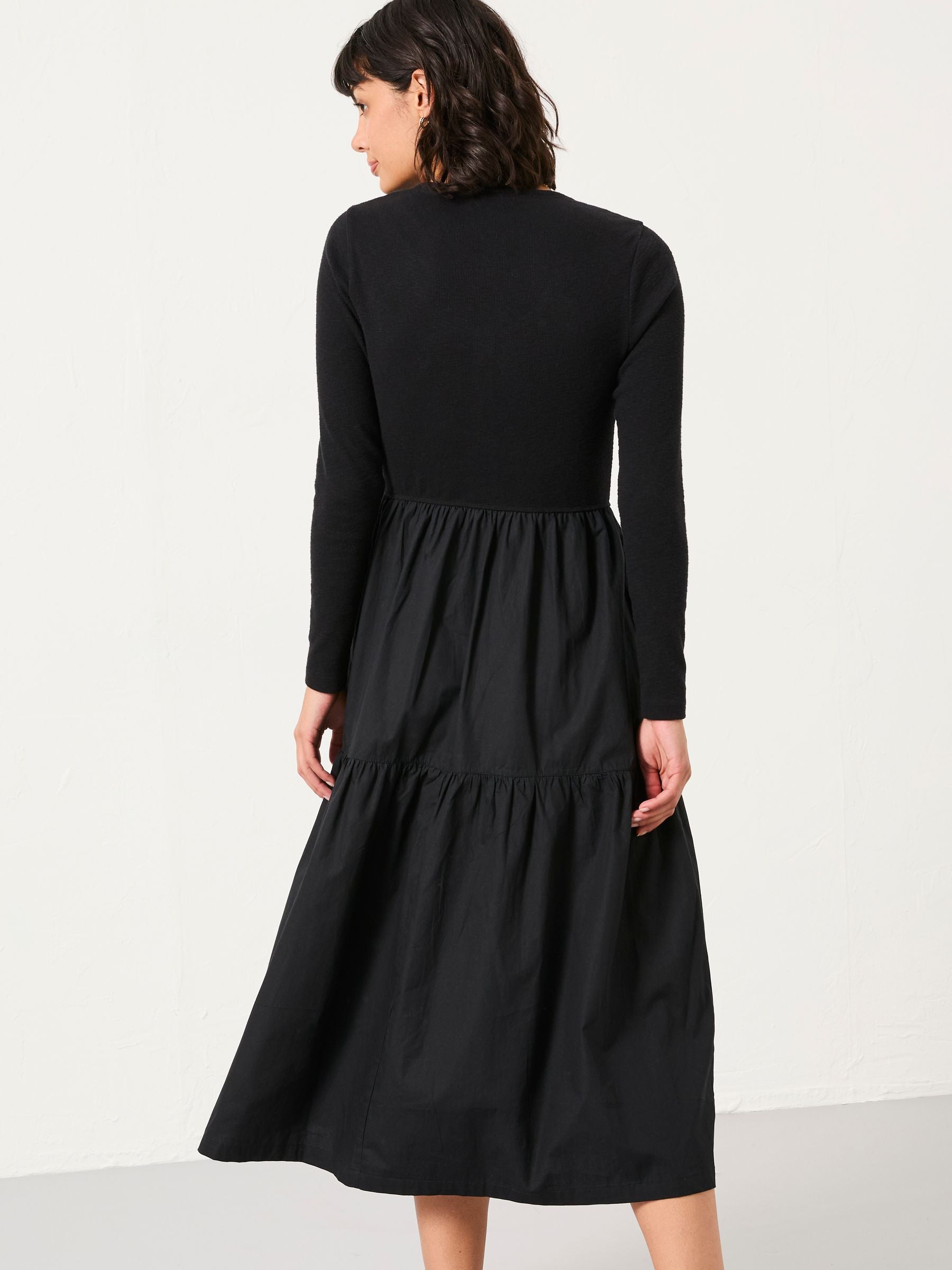 Louise Black Regular Jersey Woven Dress
