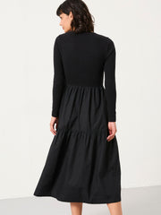 Louise Black Regular Jersey Woven Dress