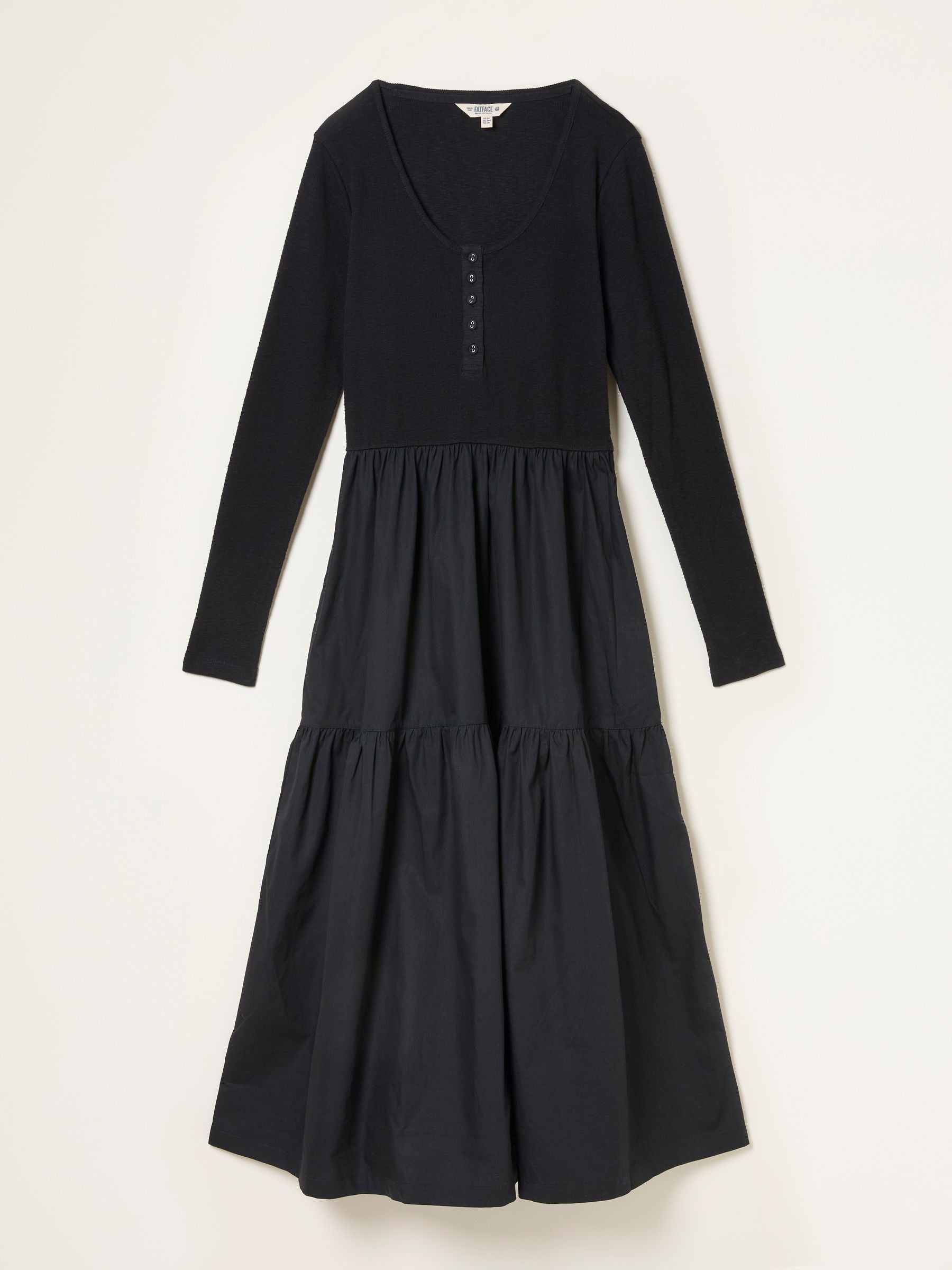 Louise Black Regular Jersey Woven Dress