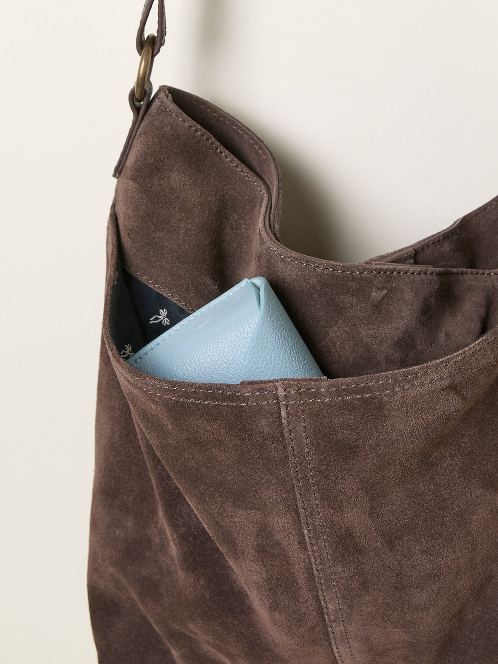 Molly Chocolate Brown Suede Shoulder Bag