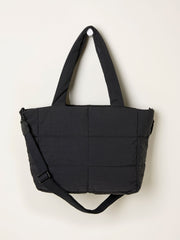 Black Quilted Nylon Tote Bag