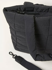 Black Quilted Nylon Tote Bag