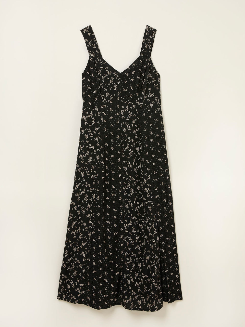 Maj Black Mono Ditsy Midi Dress