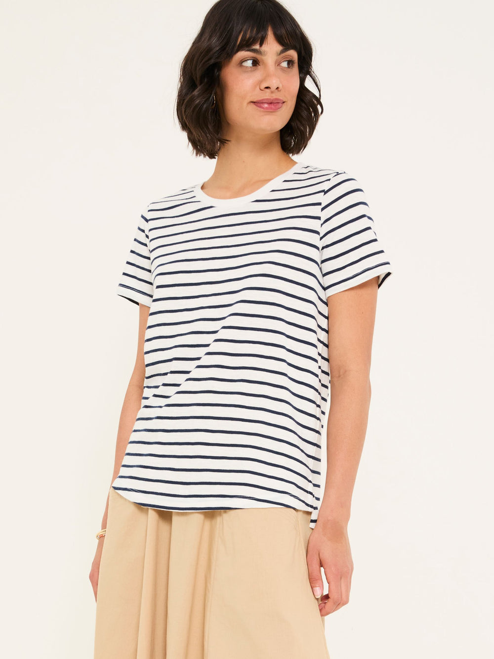 Natalie Ivory/Navy 2 Pack Plain T Shirt