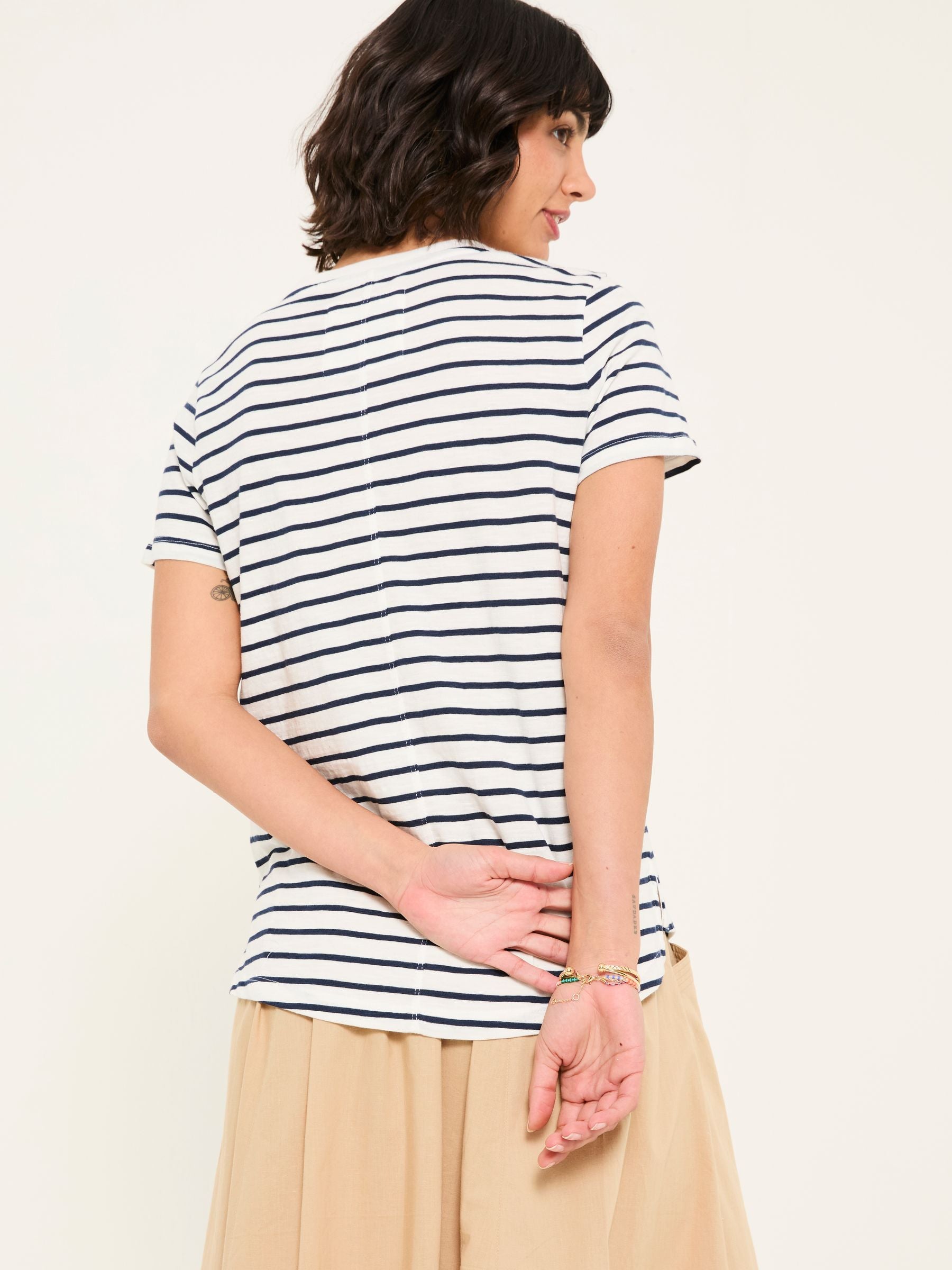 Natalie Ivory/Navy 2 Pack Plain T Shirt
