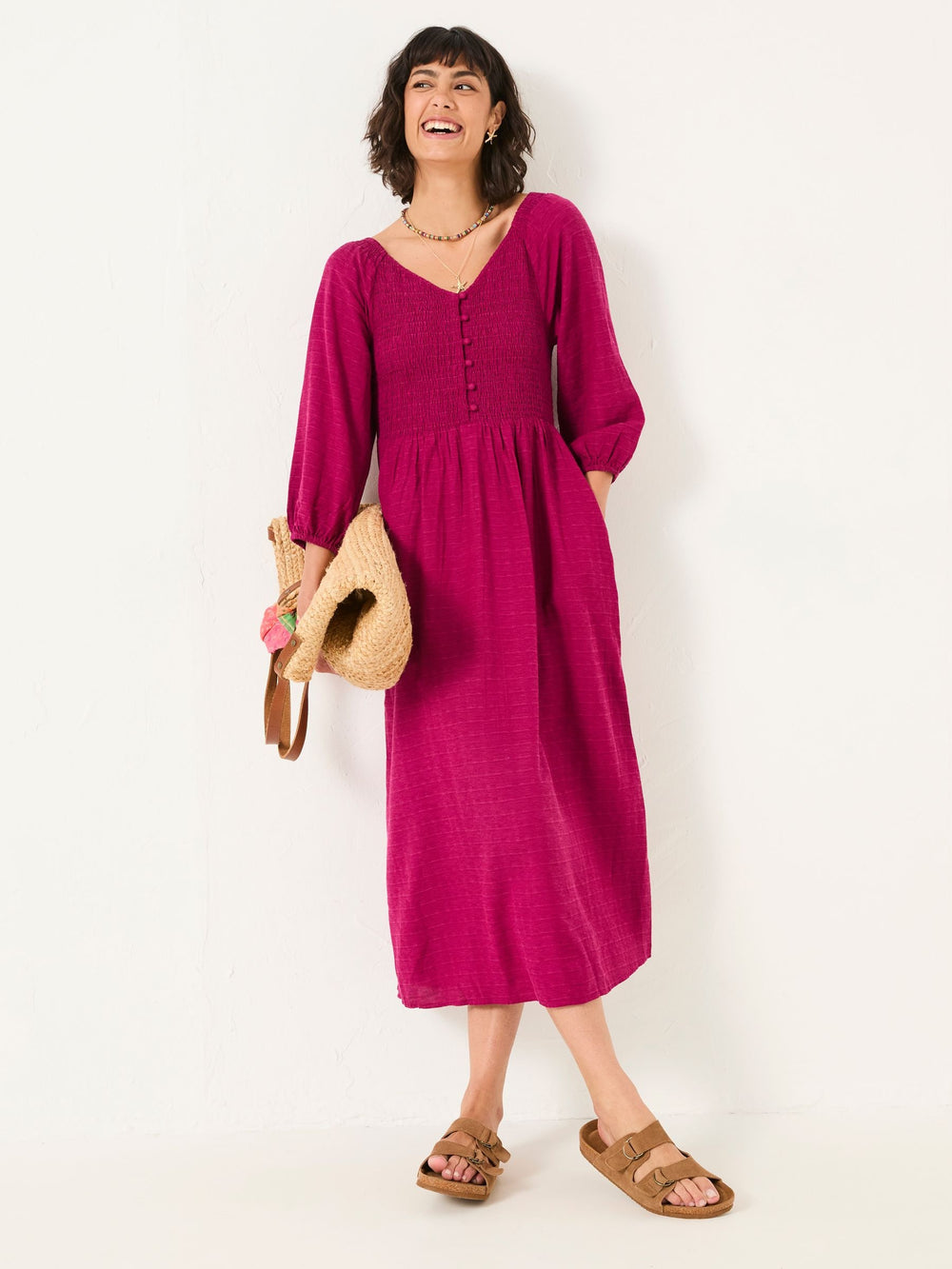 Adele Plum Purple Midi Dress