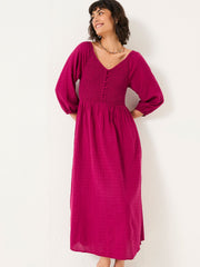 Adele Plum Purple Midi Dress