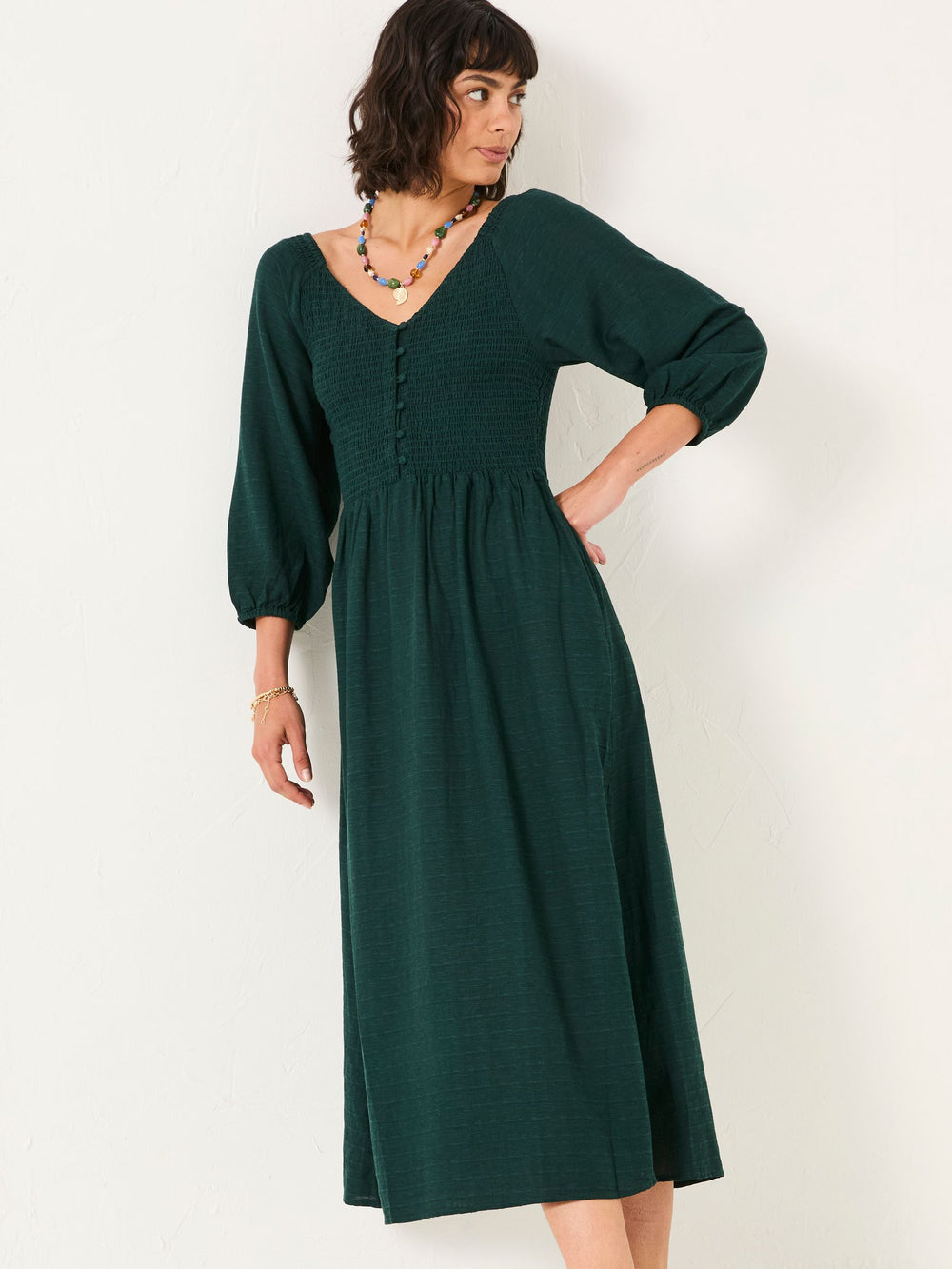 New Adele Teal Blue Regular Midi Dress