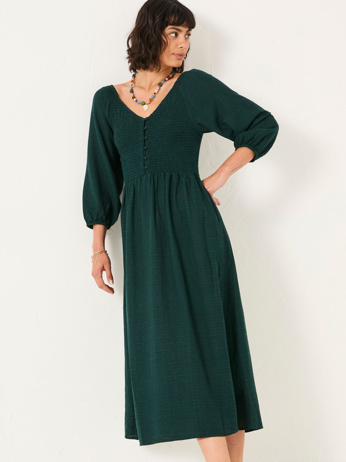 New Adele Teal Blue Regular Midi Dress