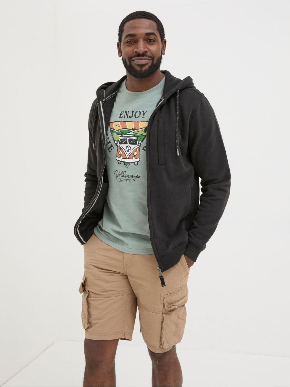 Brooke Black Zip Through Hoodie