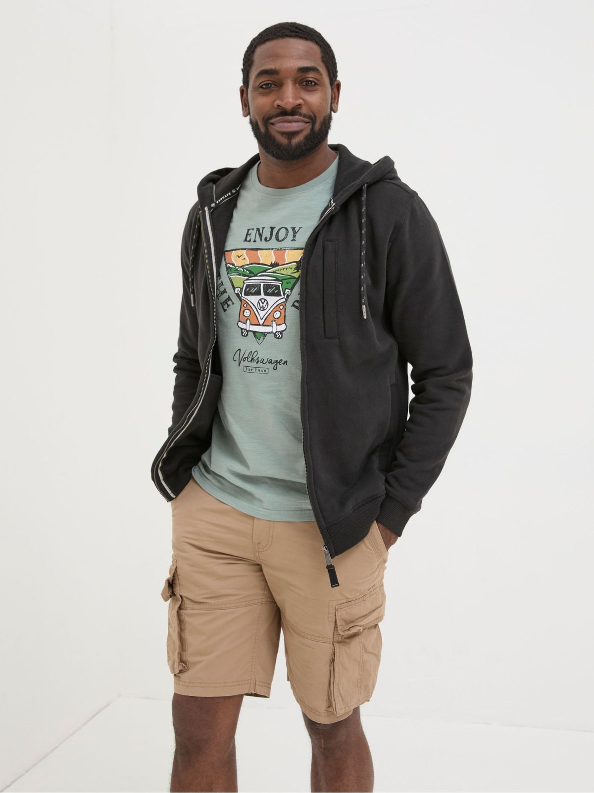 Brooke Black Zip Through Hoodie