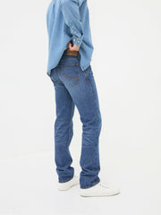 Stone Wash Blue Straight Fit Jeans