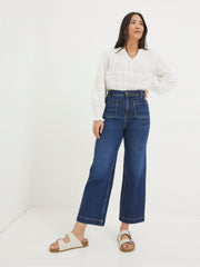 Keswick Blue Wide Leg Crop Jeans