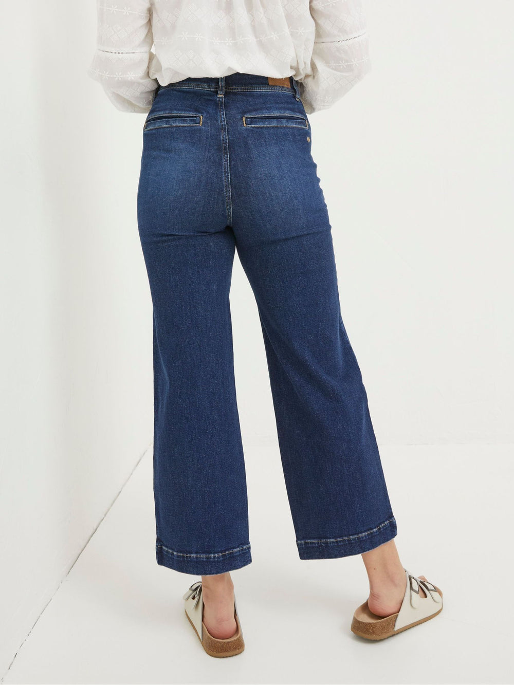 Keswick Blue Wide Leg Crop Jeans