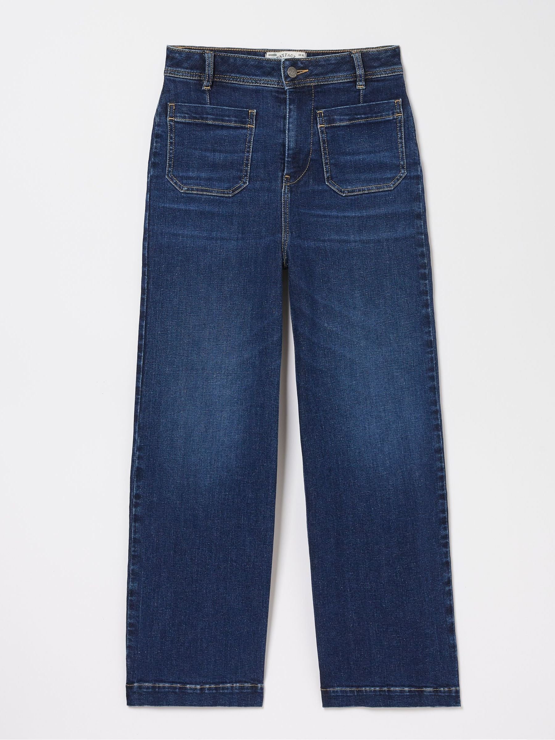 Keswick Blue Wide Leg Crop Jeans
